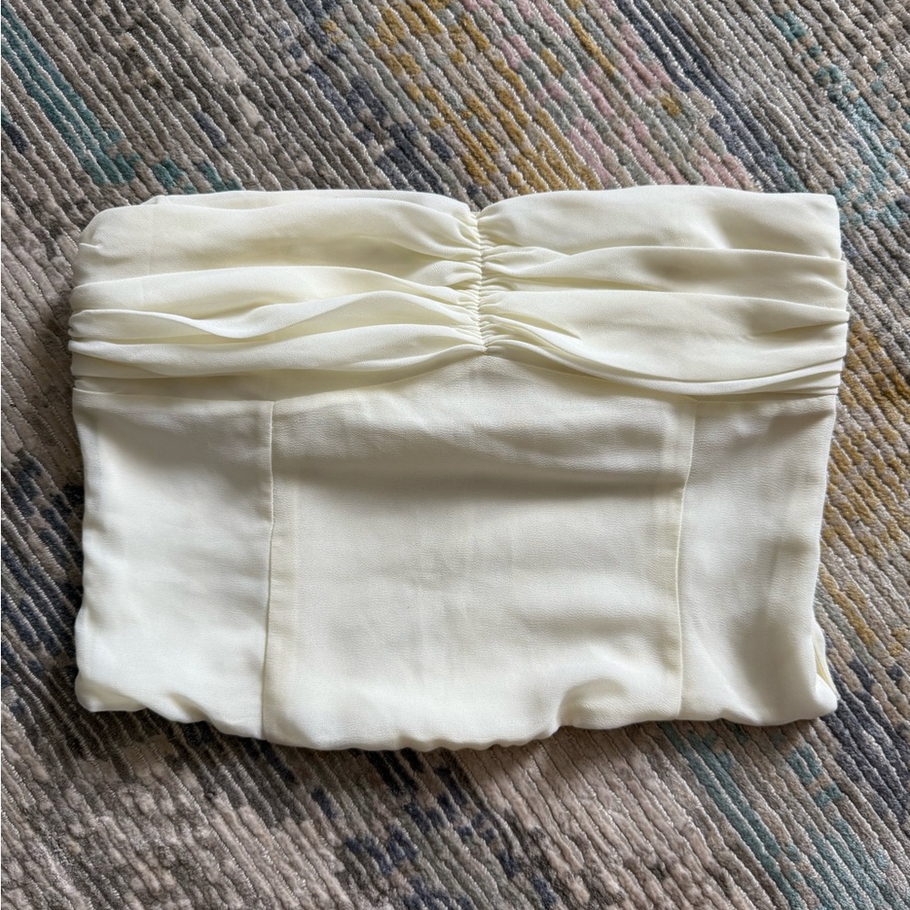 Cream Strapless Top